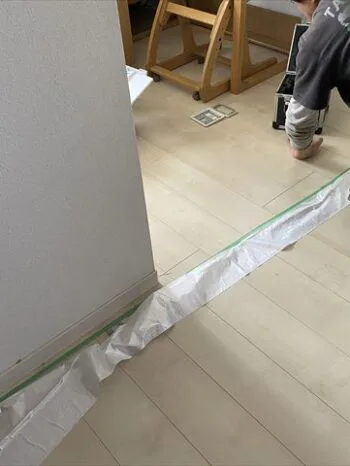 養生による床面の保護