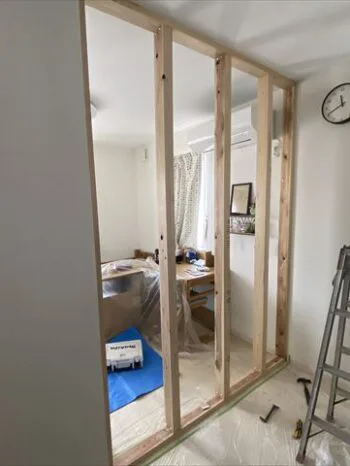 間柱の建て込み完了